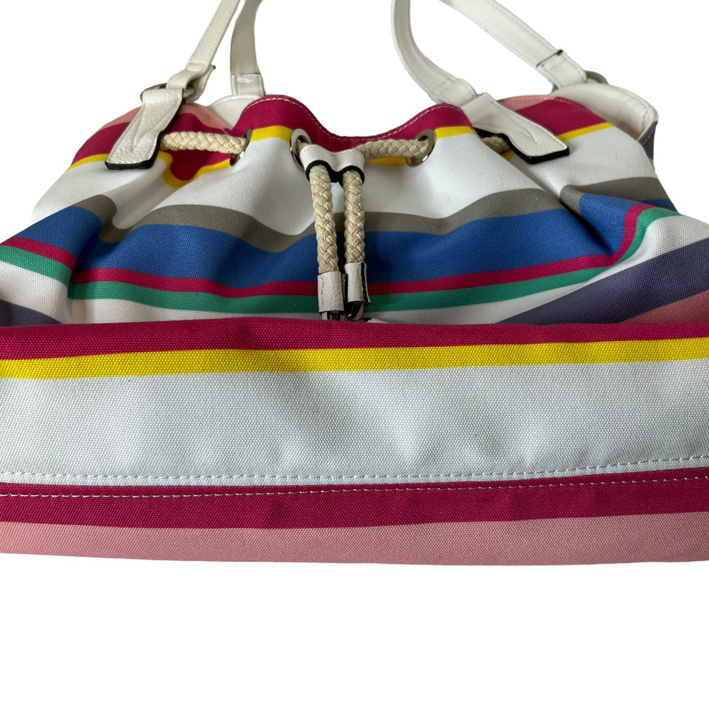 Liz Claiborne Vintage Striped Satchel Hobo Purse - Picture 3 of 5